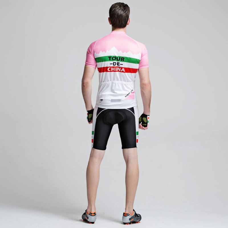 Forider Men Summer Sports Cycling Shorts Bicycle Jersey Quick Dry Cycling Short Sleeve Set Polyester