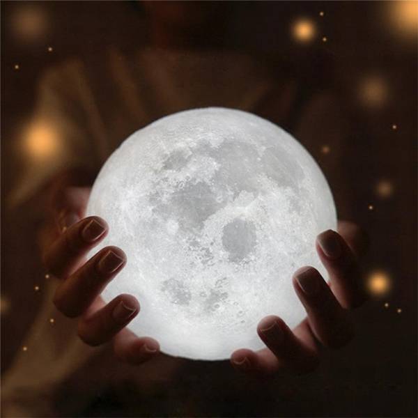13CM 3D Moon Lamp USB LED Color Changing Night Light Table Desk Lamp