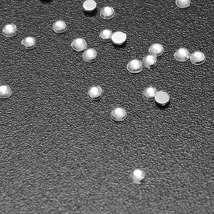 100PCS Clear Round Gems Rhinestones DIY Nail Art Tips Decorations