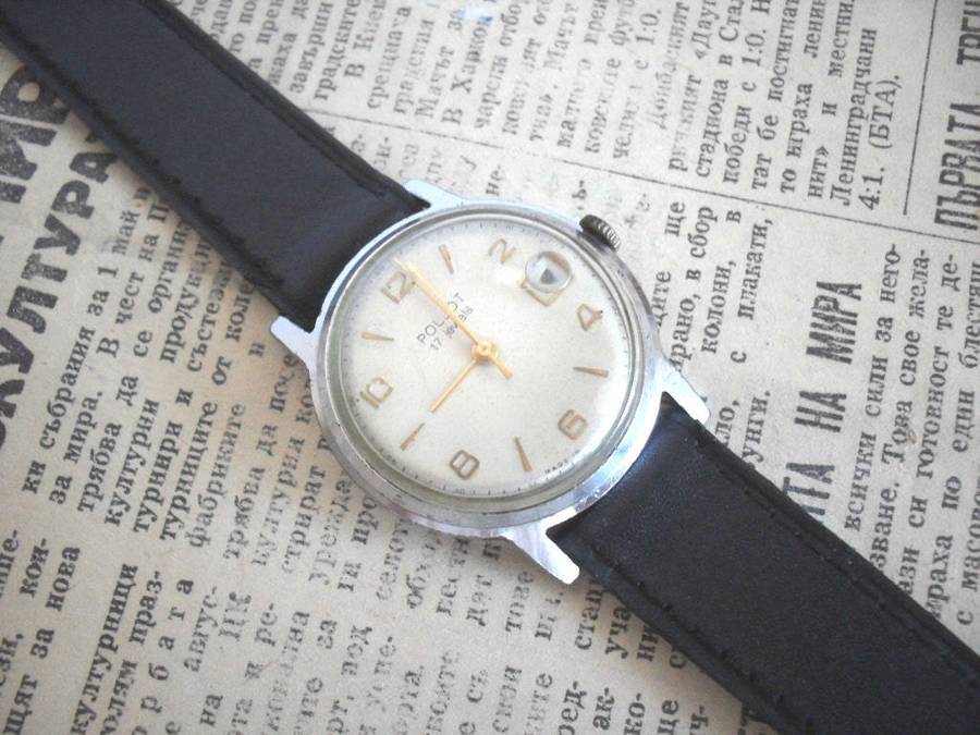 VINTAGE COLLECTIBLE USSR MEN'S WRIST WATCH  POLJOT-17 jewels