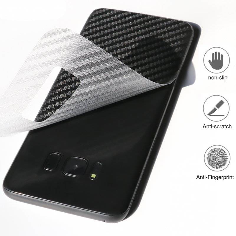 Transparent Back Carbon Fiber Full Coverage Protector Film For Samsung Galaxy S8 5.8 Inch