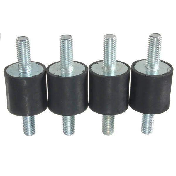 4pcs M8x25x25mm Rubber Shock Absorber Doubles Ends Rubber Mounts Vibration Isolator Mounts