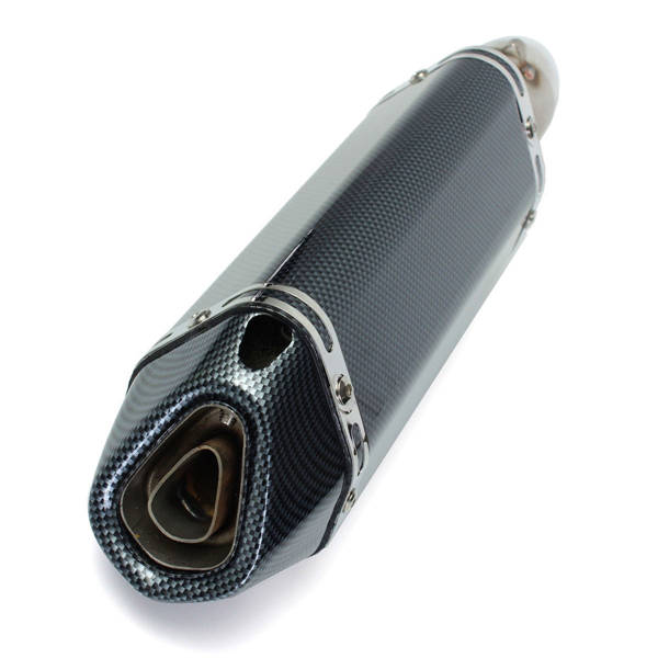 51mm Motorcycle Exhaust Muffler Silencer Pipe System Stainless Steel Carbon Fibers