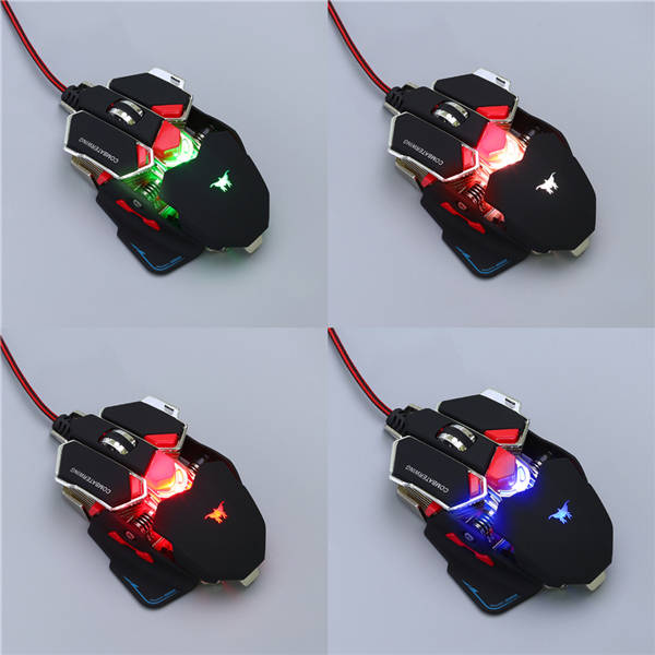 Combaterwing 4800DPI USB Wired Professional Gaming Mouse Programmable 10 Buttons RGB Breathing LED