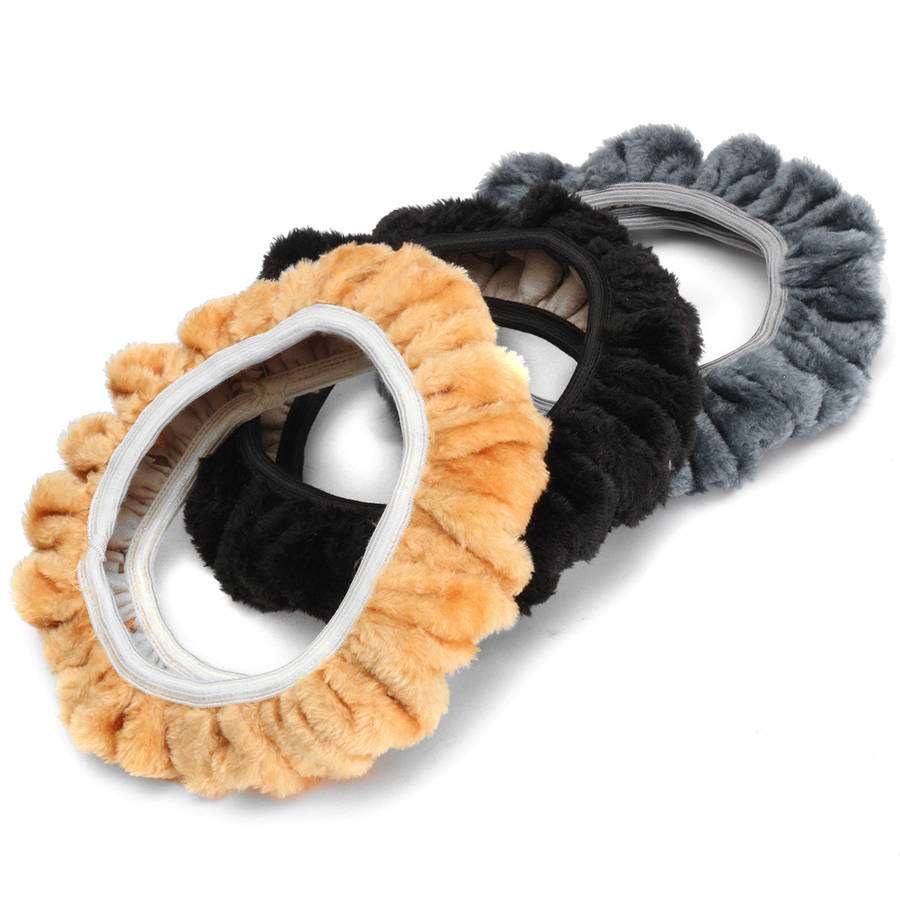 3Pcs Velvet Car Steering Wheel Handbrake Gear Shift Cover Grips Accessory Set 38cm
