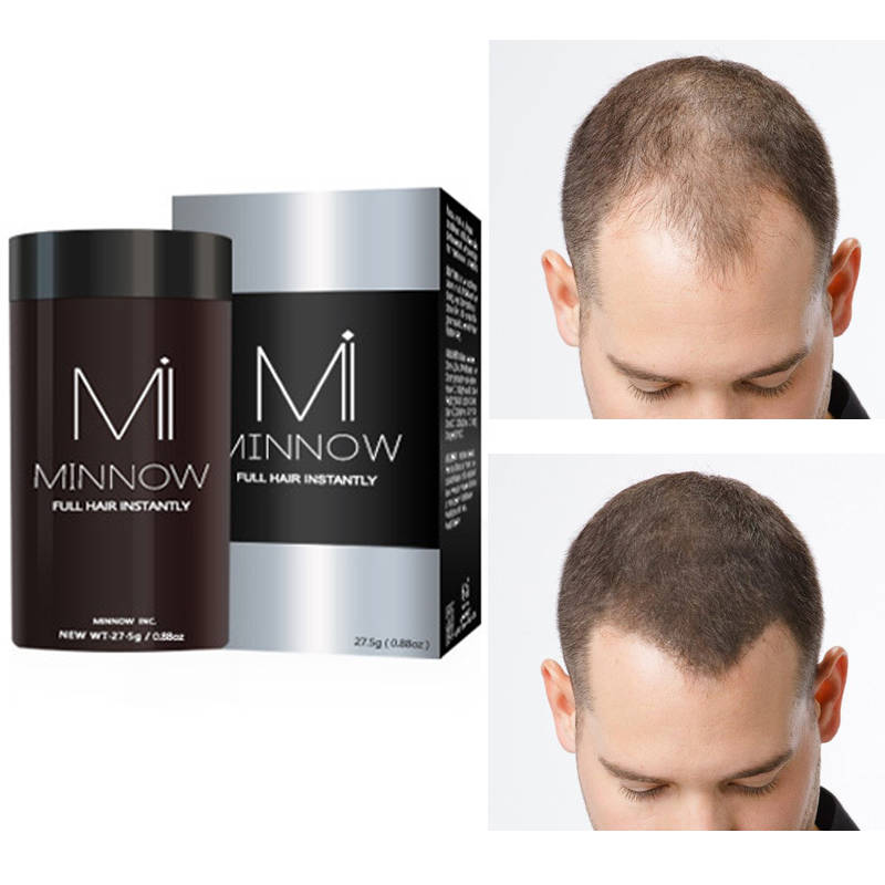 Minnow Hair Building Fibers Baldness Instantly Refill Keratin Fiber Hair Spray Powder Black Brown