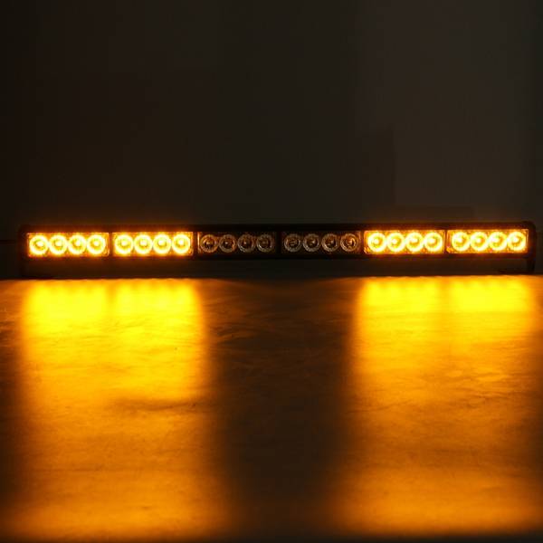 27inch LED Strobe Light Bar Traffic Emergency Flash Warning Lamp White&Amber For Car Vehicle Truck