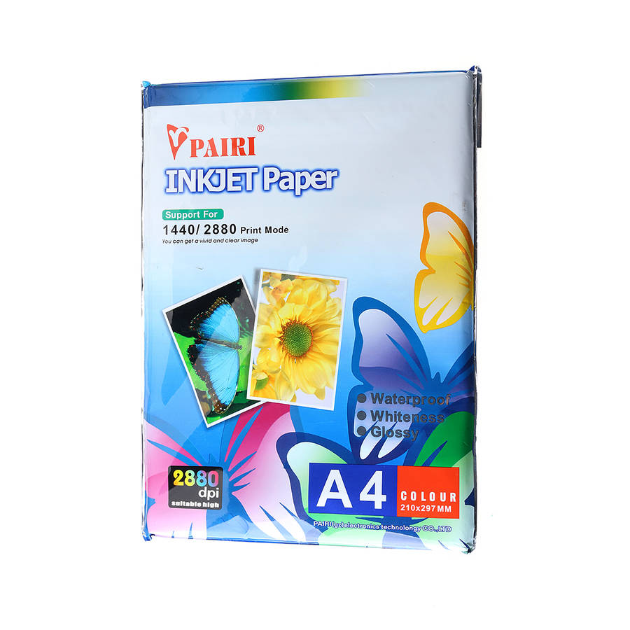 Pairi 50Pcs Waterproof A4 Self Adhesive Glossy Paper Sticker for Photographic Photo Inkjet Printer P