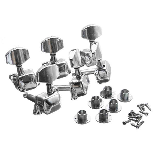 Acoustic Guitar String Semiclosed Tuning Pegs Tuners Machine Heads 3Lx3R Chrome