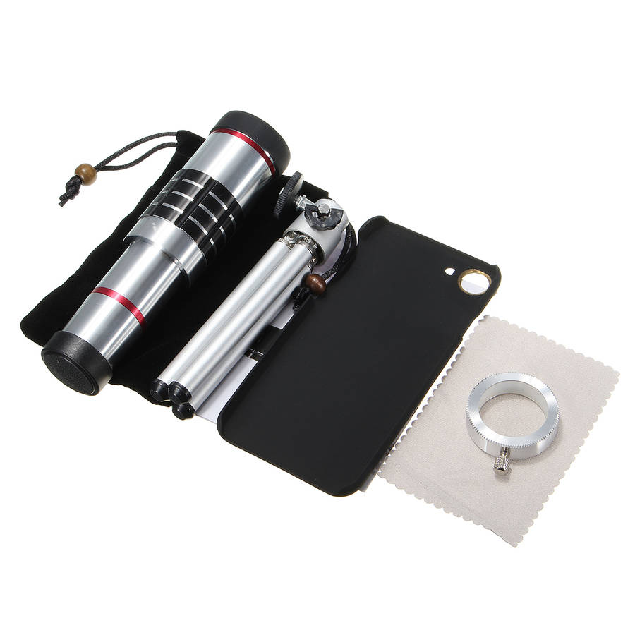 18X Optical Zoom Telescope Camera Lens Tripod Kit And Back Case Cover For iPhone 7