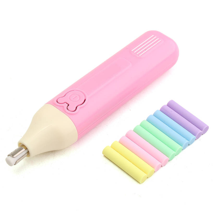 Easy Use Handy Electric Battery Operated Pencil Eraser Rubber Pen with 11 Refills