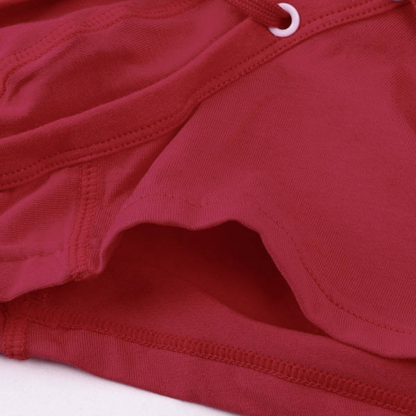 SUPERBODY Sexy Laced Up Underwear Cotton Breathable Low Waist Stitching Color U Convex Men Boxers