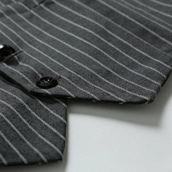 Mens Casual Vertical Stripes Business Slim Short Waistcoats V-neck Dress Suit Vest