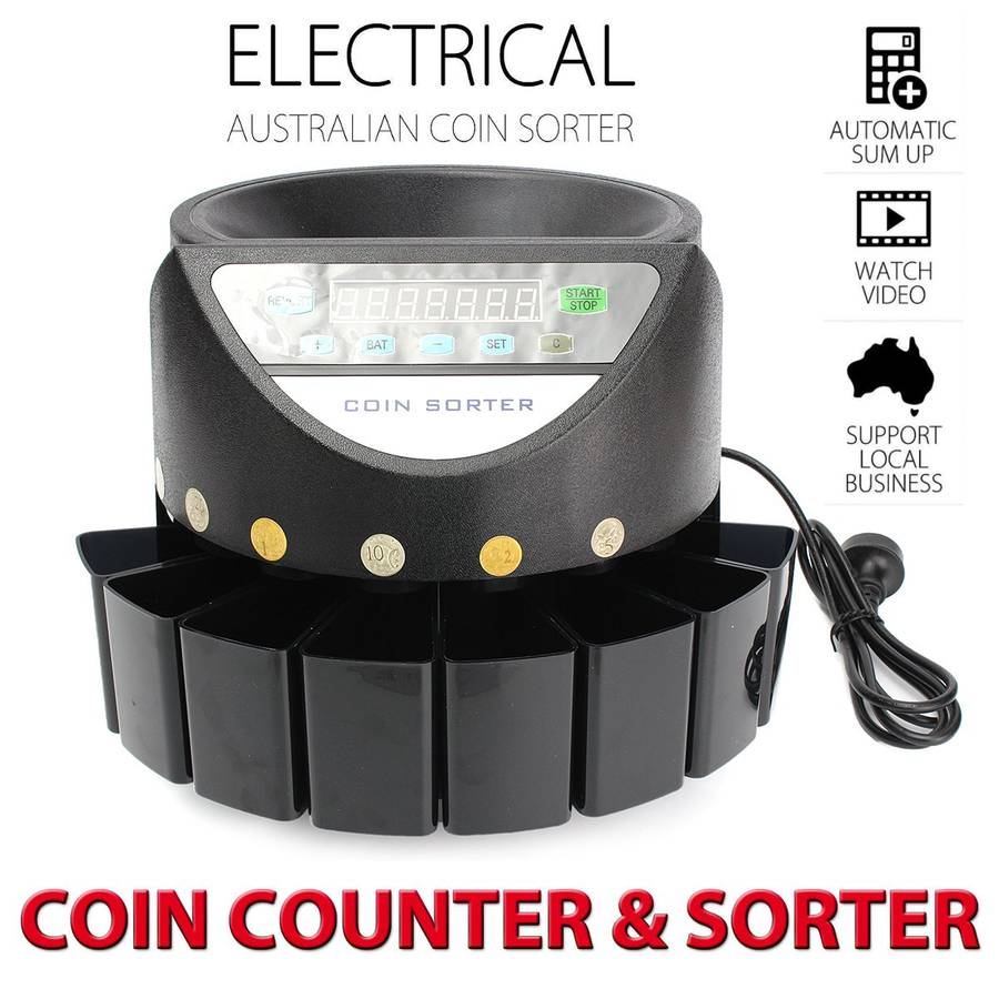 LED Display Digital Automatic Electronic Australian Coins Counter Sorter Machine