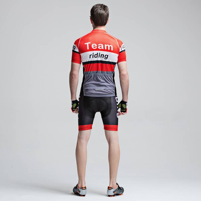 Forider Men Summer Sports Cycling Shorts Bicycle Jersey Quick Dry Cycling Short Sleeve Set Polyester