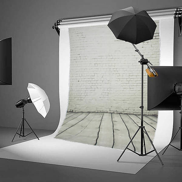 5X7ft Wall Wooden Floor Studio Seamless Vinyl Backdrops Photo Backgrounds Props