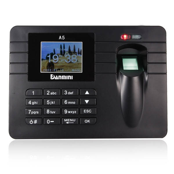Time Recorder TFT Screen Clocking In Clock Machine Employee Attendance Check Fingerprint+Password Bu
