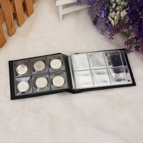 60 Coin Holders Collecting  Album Storage Penny Coins Pockets Album Book