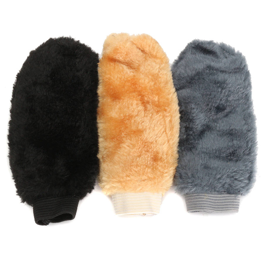 3Pcs Velvet Car Steering Wheel Handbrake Gear Shift Cover Grips Accessory Set 38cm