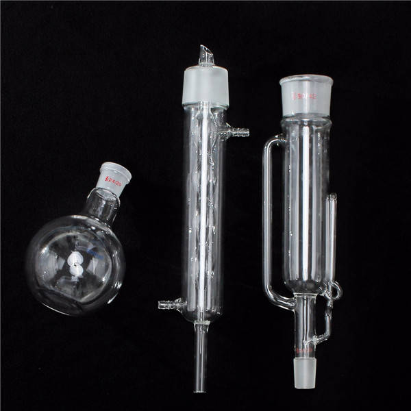 3Pcs 500ml 24/29 Soxhlet Extraction Apparatus Boiling Flask Distillation Instrument