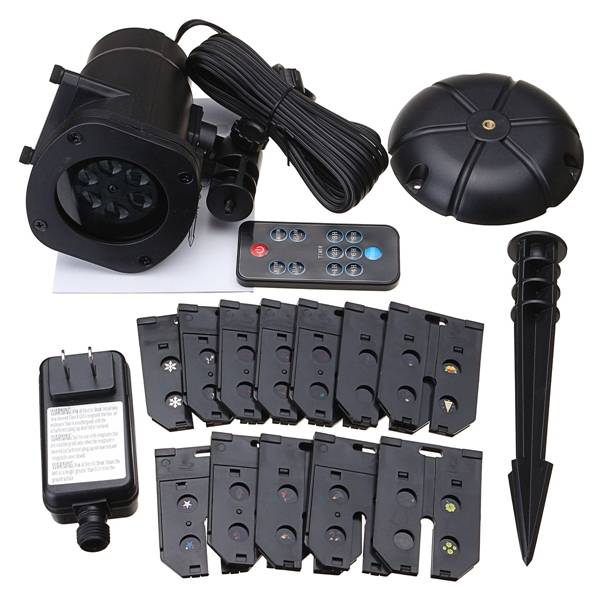 2 X 12 Patterns 4W LED Remote Projector Stage Light Moving Laser Spotlightt for Christmas Halloween