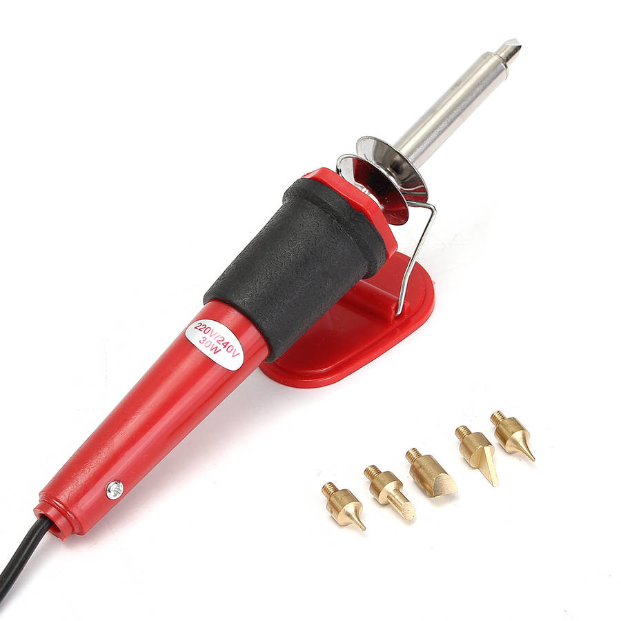 220V Profesional Hobby Crafts Wood Burning Pen Kit Set with 7Pcs Soldering Iron Interchangeable Bras