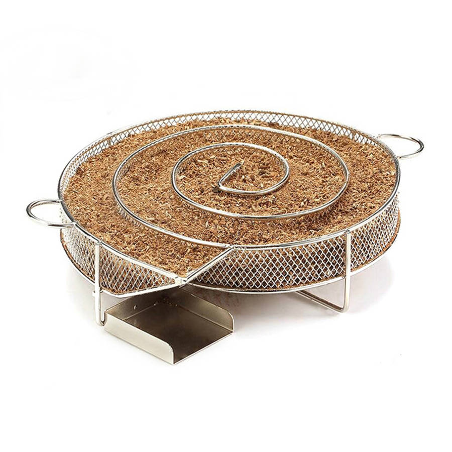 Stainless Steel Wood Chips Grill Basket Smoker Picnic BBQ Cold Smoking Generator Tray