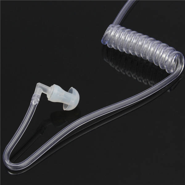 Spiral Acoustic Hollow Air Tube 3.5mm Anti Radiation Headphone Earphone with Mic