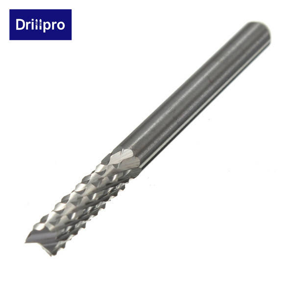 Drillpro DB-M3 10pcs 1.3mm-3.175mm Carbide End Mill Engraving Bits for CNC PCB Rotary Burrs