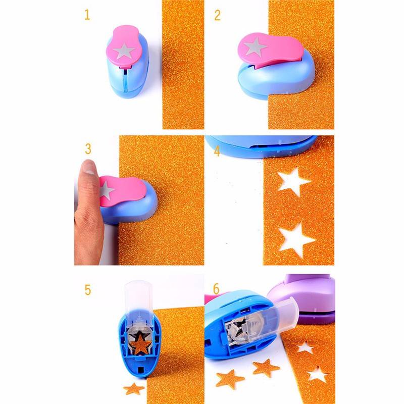 Mini Paper Punch Hole Puncher DIY Scrapbook Cards Art Cutter Tool 7*4.2*5.5cm Multi-patterns 2.5cm