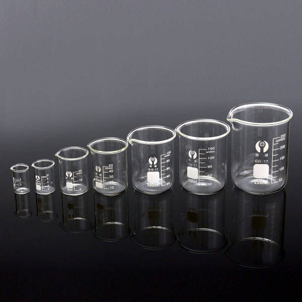 7Pcs Borosilicate Glass Beaker Container Volumetric Glassware For Laboratory
