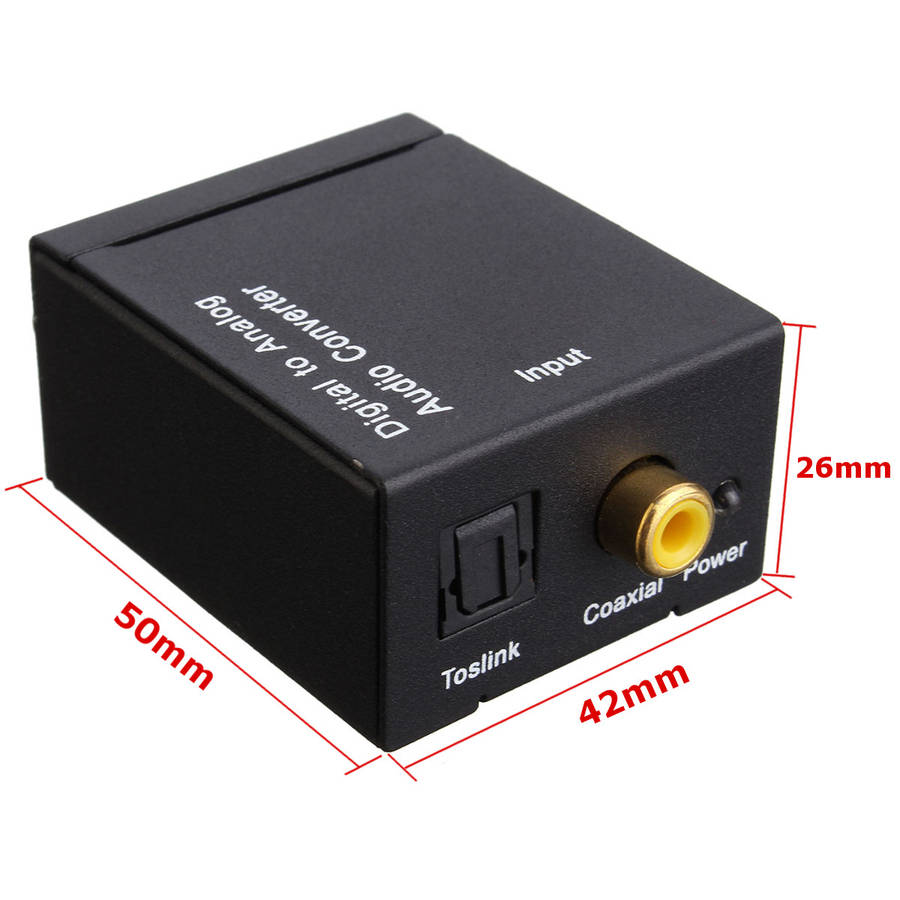 Digital Optical Coax Coaxial Toslink to Analog Audio Converter Adapter RCA L/R