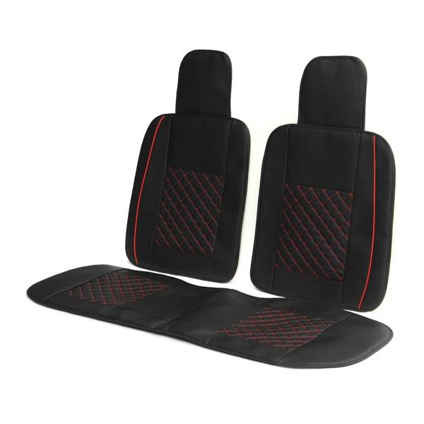 + 10pcs PU Leather Car Seat Cover 5 Seat Front and Rear Seat Cover Set Full Surround Needlework