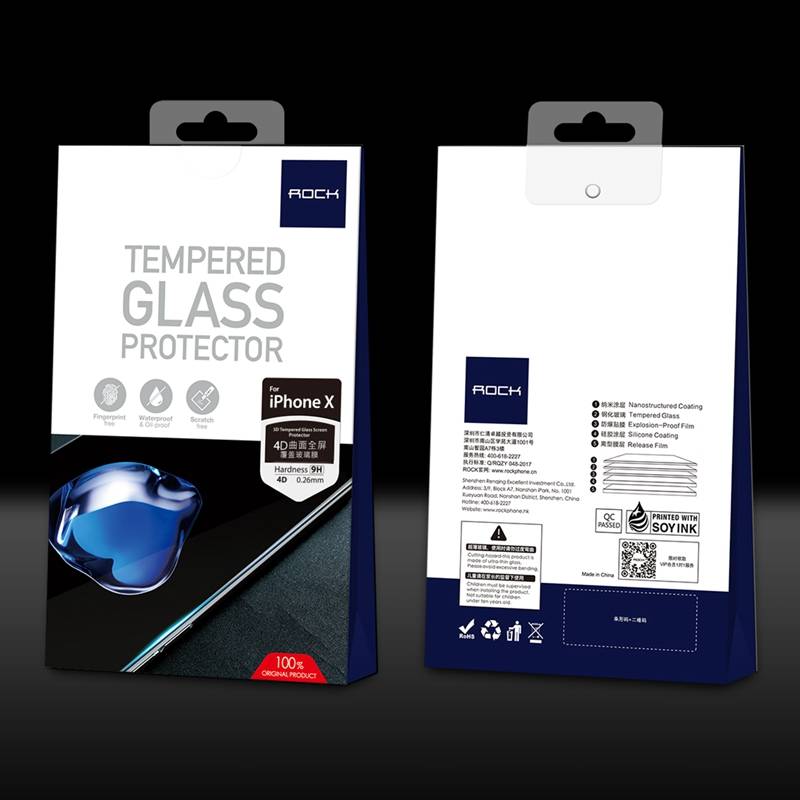 Rock 0.26mm Anti Blue Light 4D Curved Edge Tempered Glass Screen Protector For iPhone X