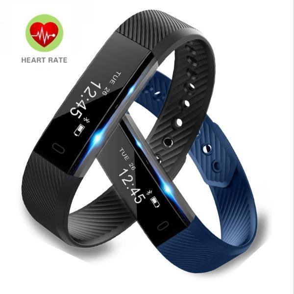 ID115HR Heart Rate Monitor Smart Bracelet Fitness Tracker Step Counter Wristband for Android IOS