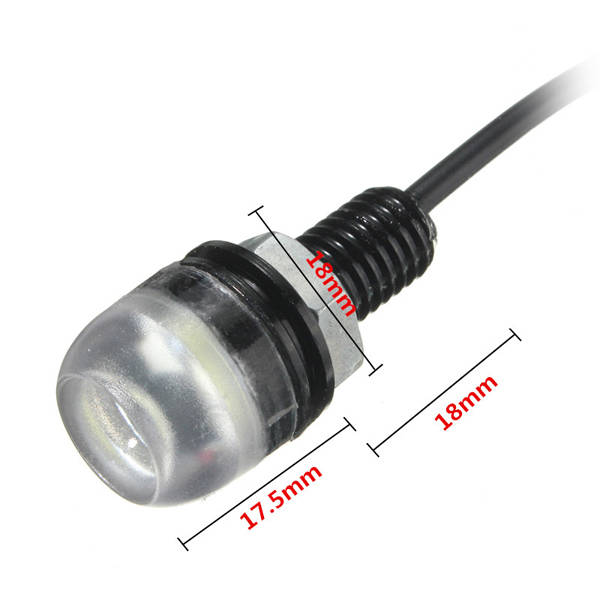 18MM 3LED White LED Eagle Eye Lamp Car Back Up Daytime Running Fog Light