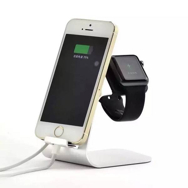 2 in 1 Aluminum Stand Holder for iWatch Samsung Galaxy S6 S7 iPhone 5s 6 6s Plus