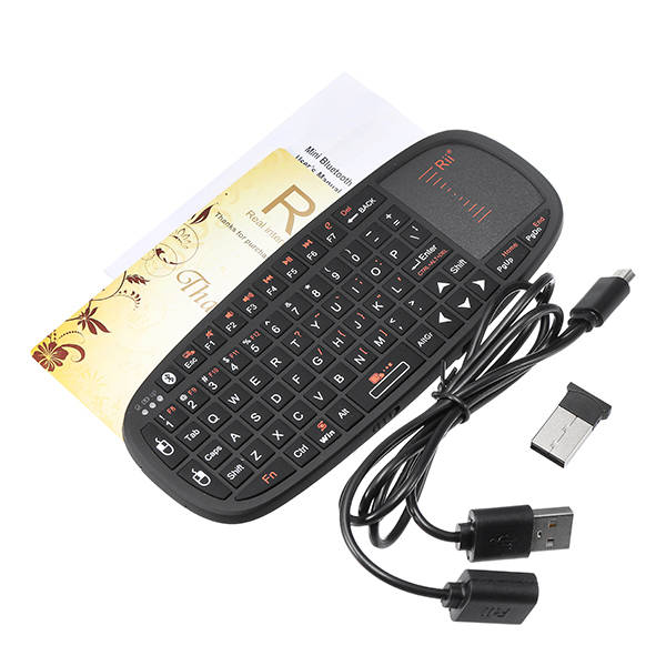 Rii i10BT Bluetooth 2.4G Wireless Mini Keyboard Touchpad Air Mouse Laser Pointer Presenter