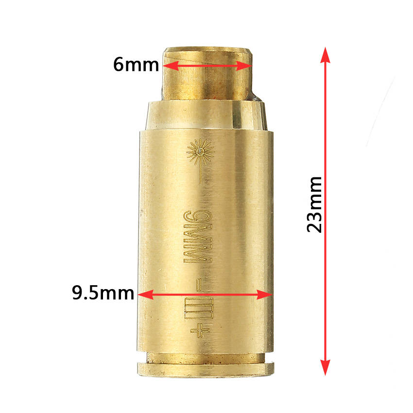 CAL 9MM Laser Bore Sighter Red Dot Sight Brass Cartridge Bore Sighter Caliber