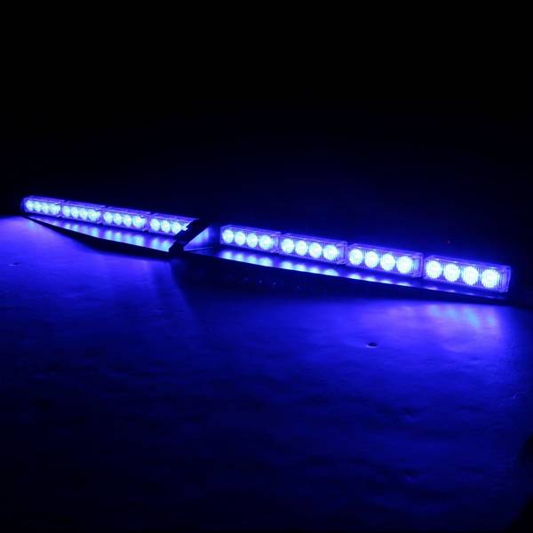 16 LED 24W Blue Emergency Traffic Advisor Vehicle Strobe LED Car Lights Bar