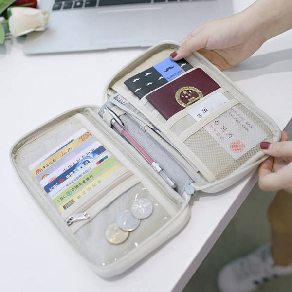 Large Capacity Men Women Travel Passport Holder Organizer Cover ID Card Bag Passport Wallet