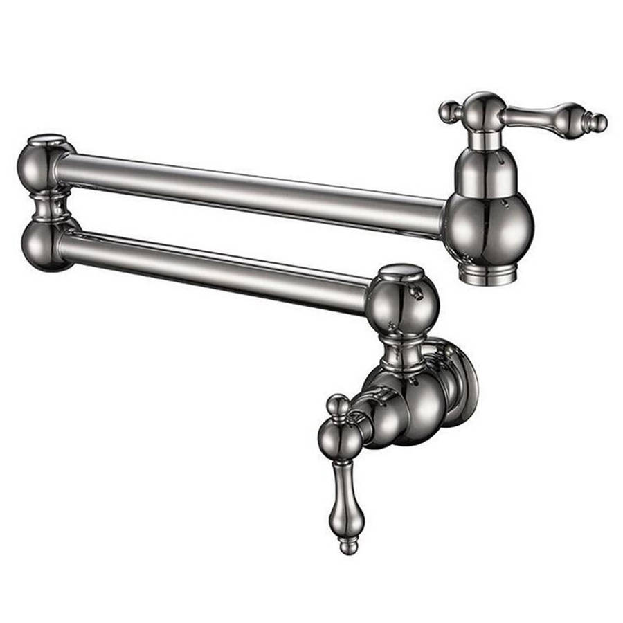 Brass Kitchen Pot Filler Sink Faucet Wall Mount Folding Single Cold Water Swing Arm Spout Tap
