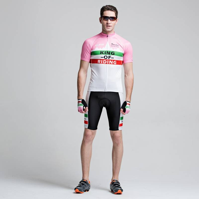 Forider Men Summer Sports Cycling Shorts Bicycle Jersey Quick Dry Cycling Short Sleeve Set Polyester
