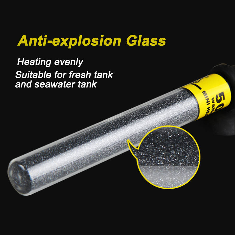 20-100W Mini Aquarium Fish Tank Submersible Water Heater Adjustable Thermostat