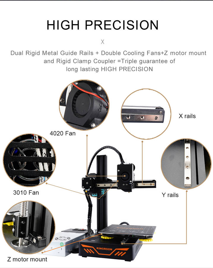KINGROON KP3S 3.0 3D Printer High Precision Printing Upgraded DIY 3d printer Kit Touch Screen Pringting Size 180*180*180mm