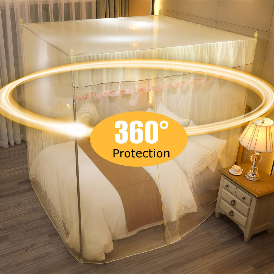 Mosquito Net 4 Corner 180*200CM Big Bed Canopy Home Bedding Lace Elegant