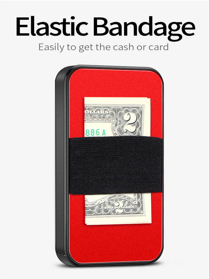 NewBring Card Holder Metal Ultrathin Wooden RFID Blocking Card Holder Wallets Business ID Card Box Creative Gifts