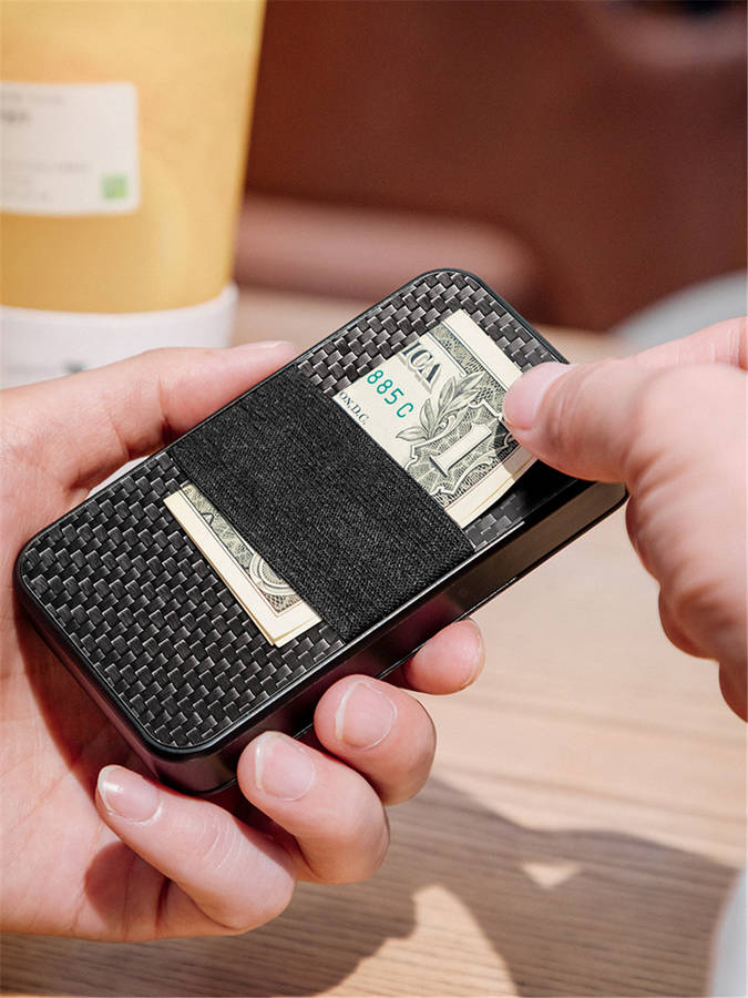 NewBring Card Holder Metal Ultrathin Wooden RFID Blocking Card Holder Wallets Business ID Card Box Creative Gifts