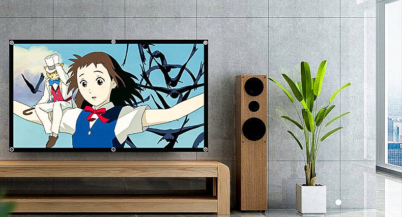 100/120-inch metal anti-light projector screen portable foldable 16:9 full hd outdoor home movie theater