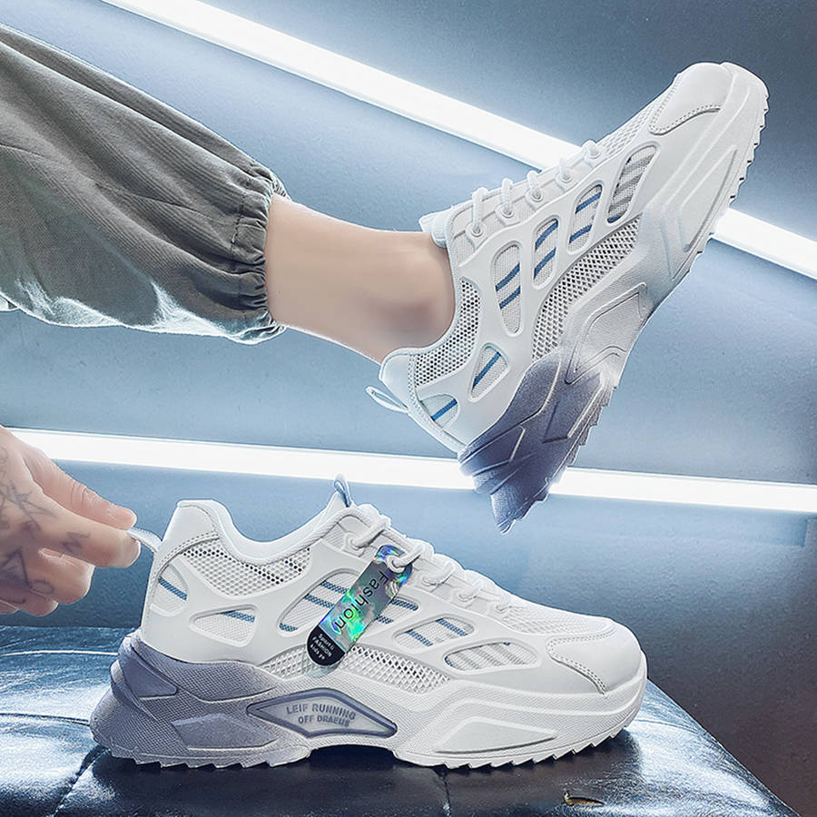 Men Shoes Breathable Mesh Lace Up Running Walking Casual Sneakers